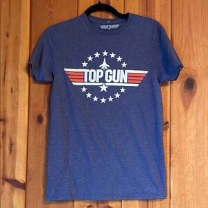 Blue Short Sleeve Tee with Graphic Design